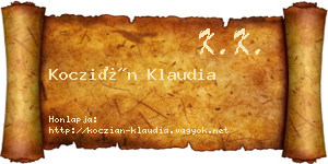 Koczián Klaudia névjegykártya